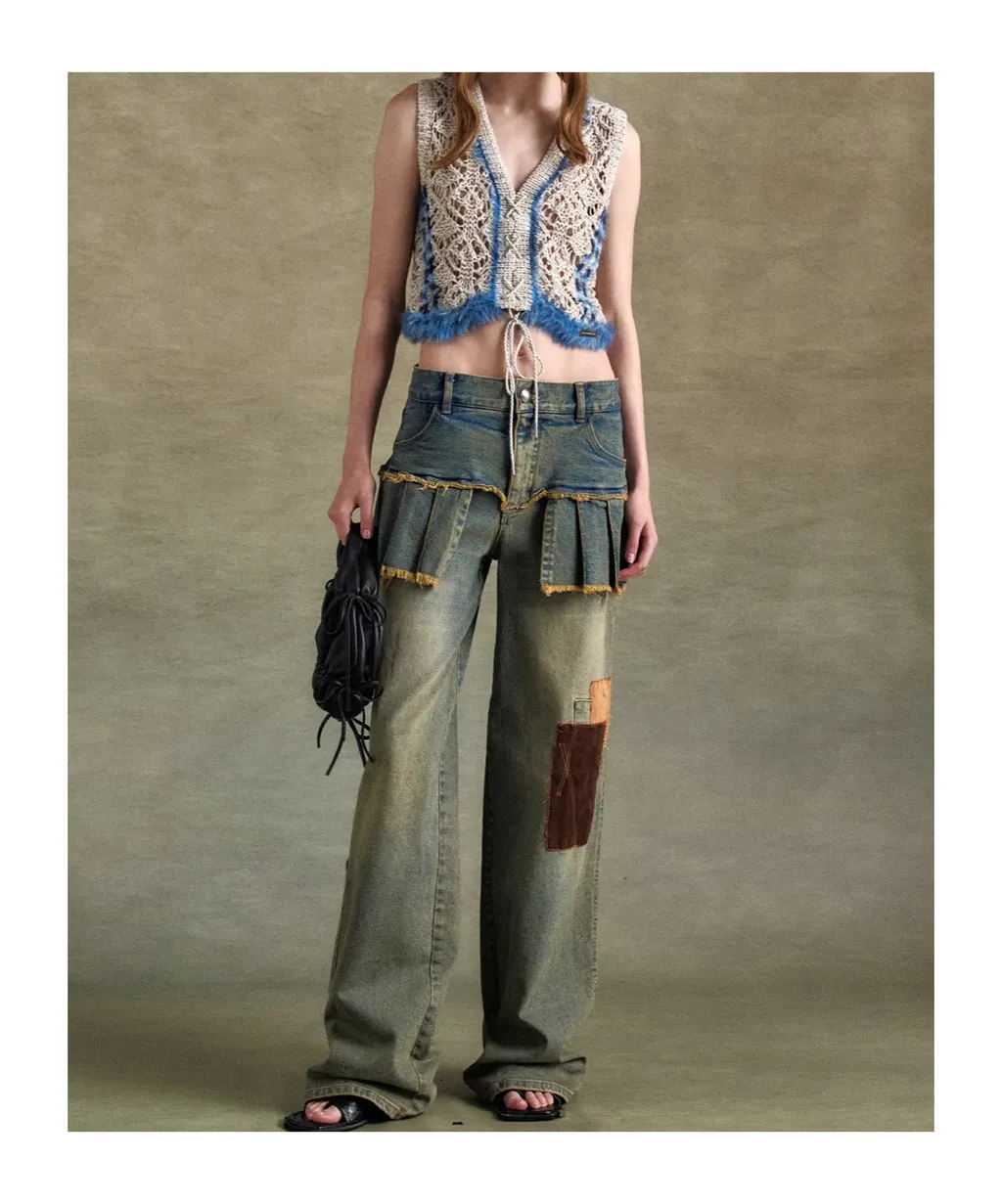 Western Lace-Up Knit Vest