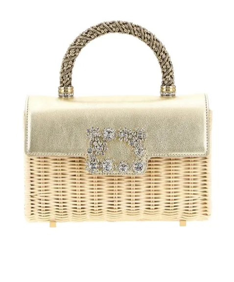 Roger Vivier Embellished Interwovened Top Handle Bag