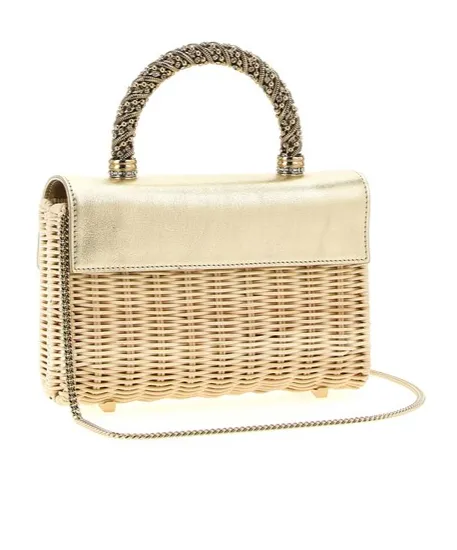Roger Vivier Embellished Interwovened Top Handle Bag