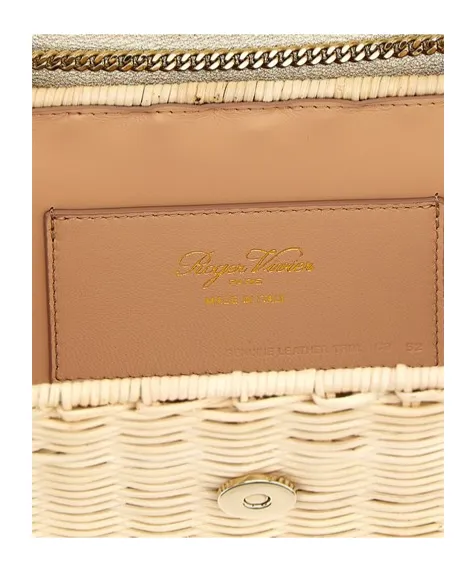 Roger Vivier Embellished Interwovened Top Handle Bag