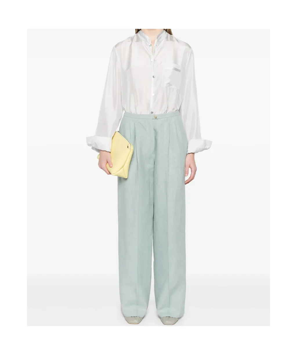 Mandarin–Collar Shirt In Silk