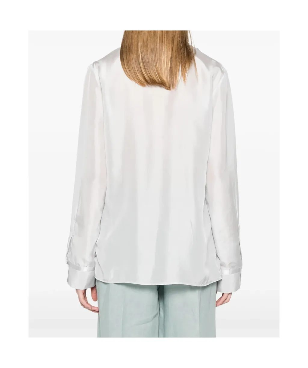 Mandarin–Collar Shirt In Silk