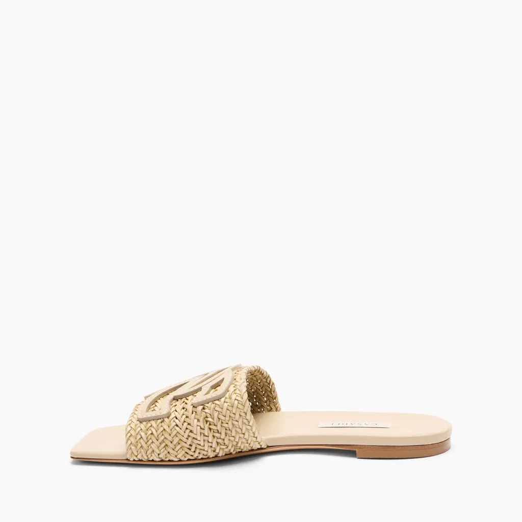 Woven-Strap Flat Sandals