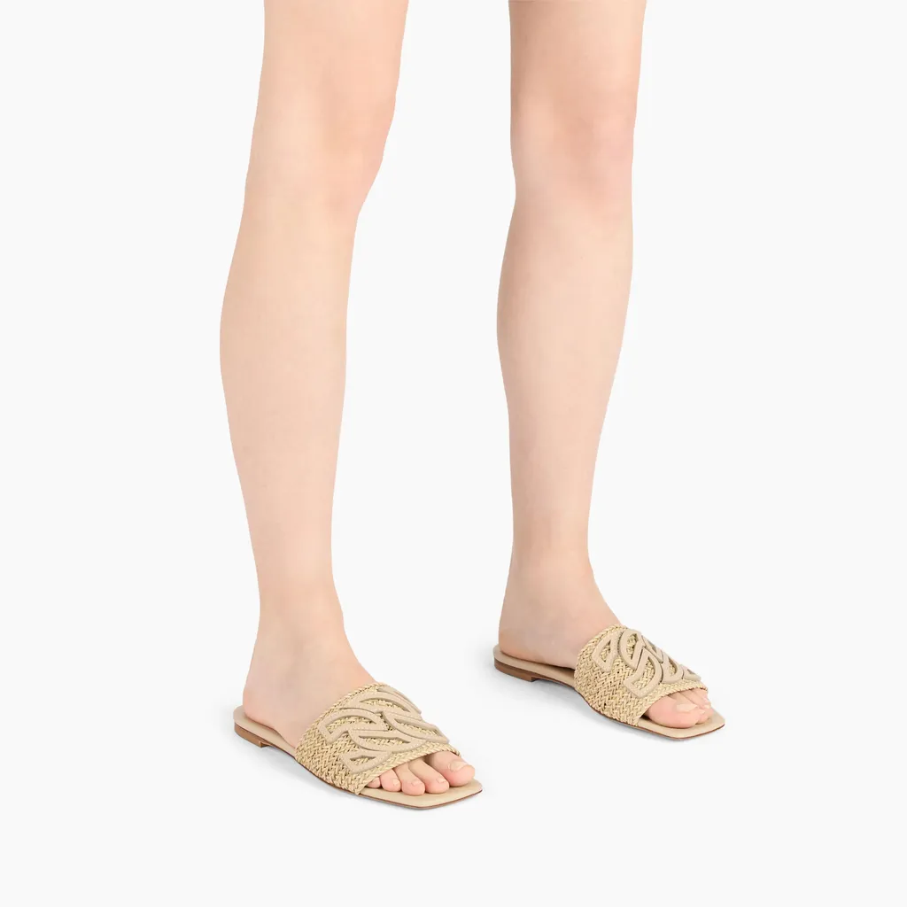 Woven-Strap Flat Sandals