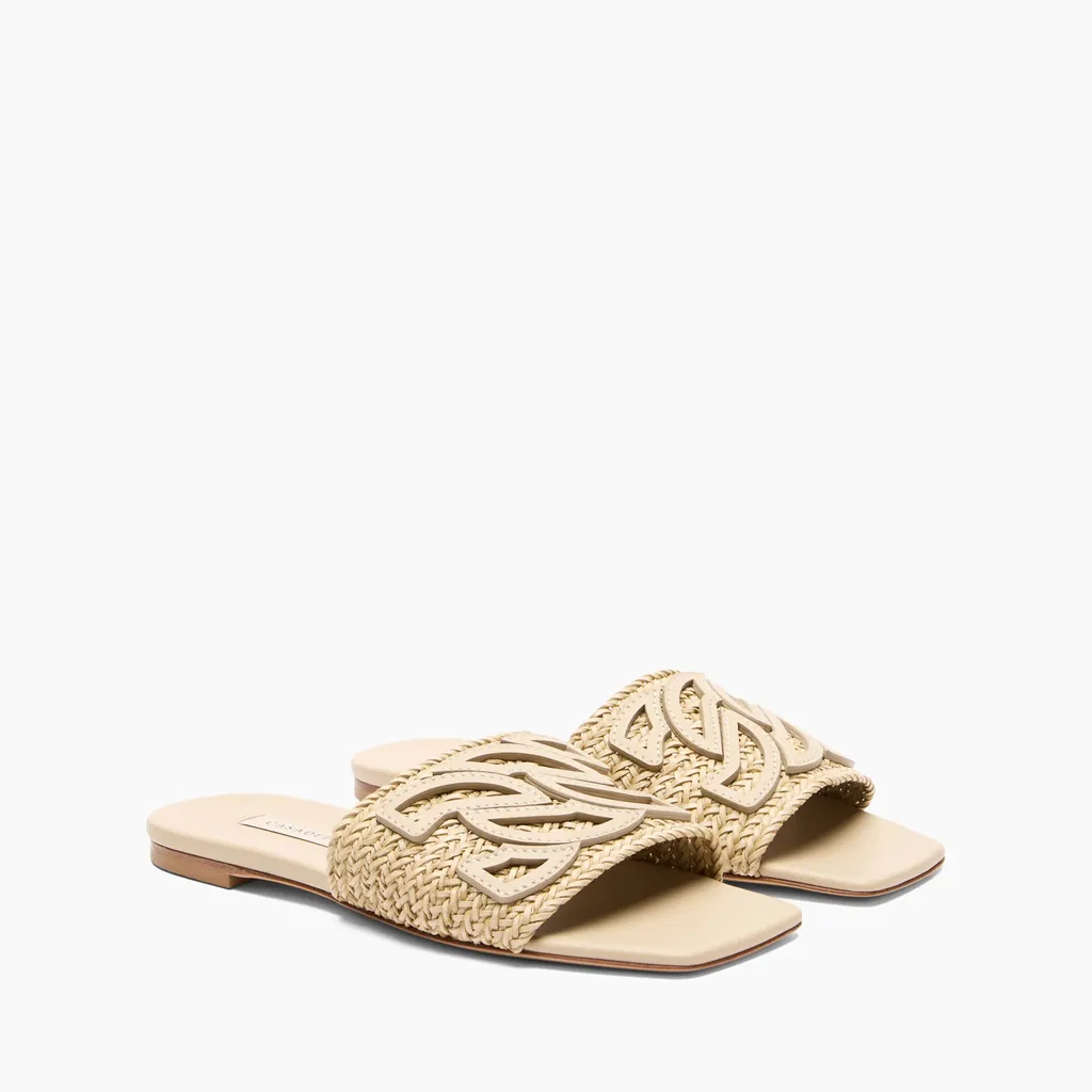 Woven-Strap Flat Sandals