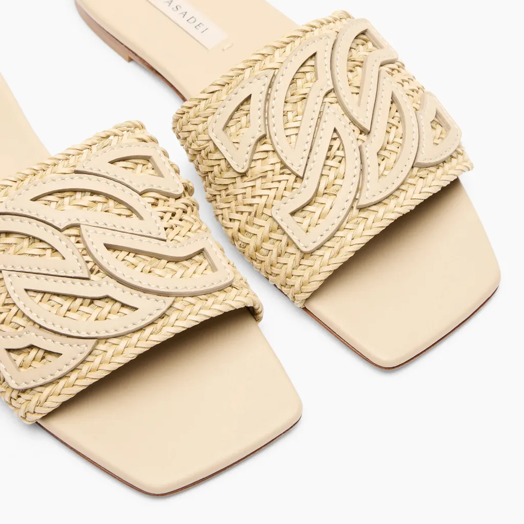 Woven-Strap Flat Sandals