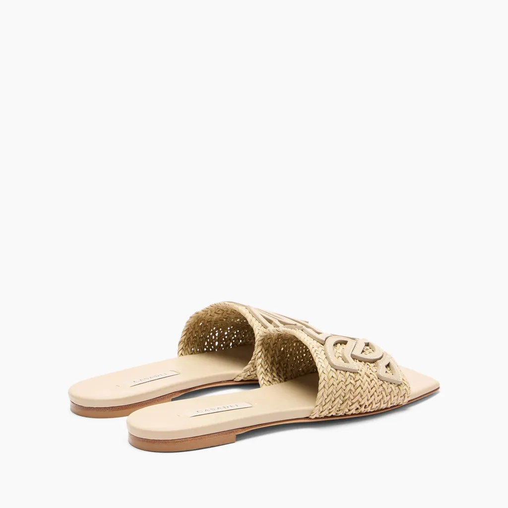 Woven-Strap Flat Sandals
