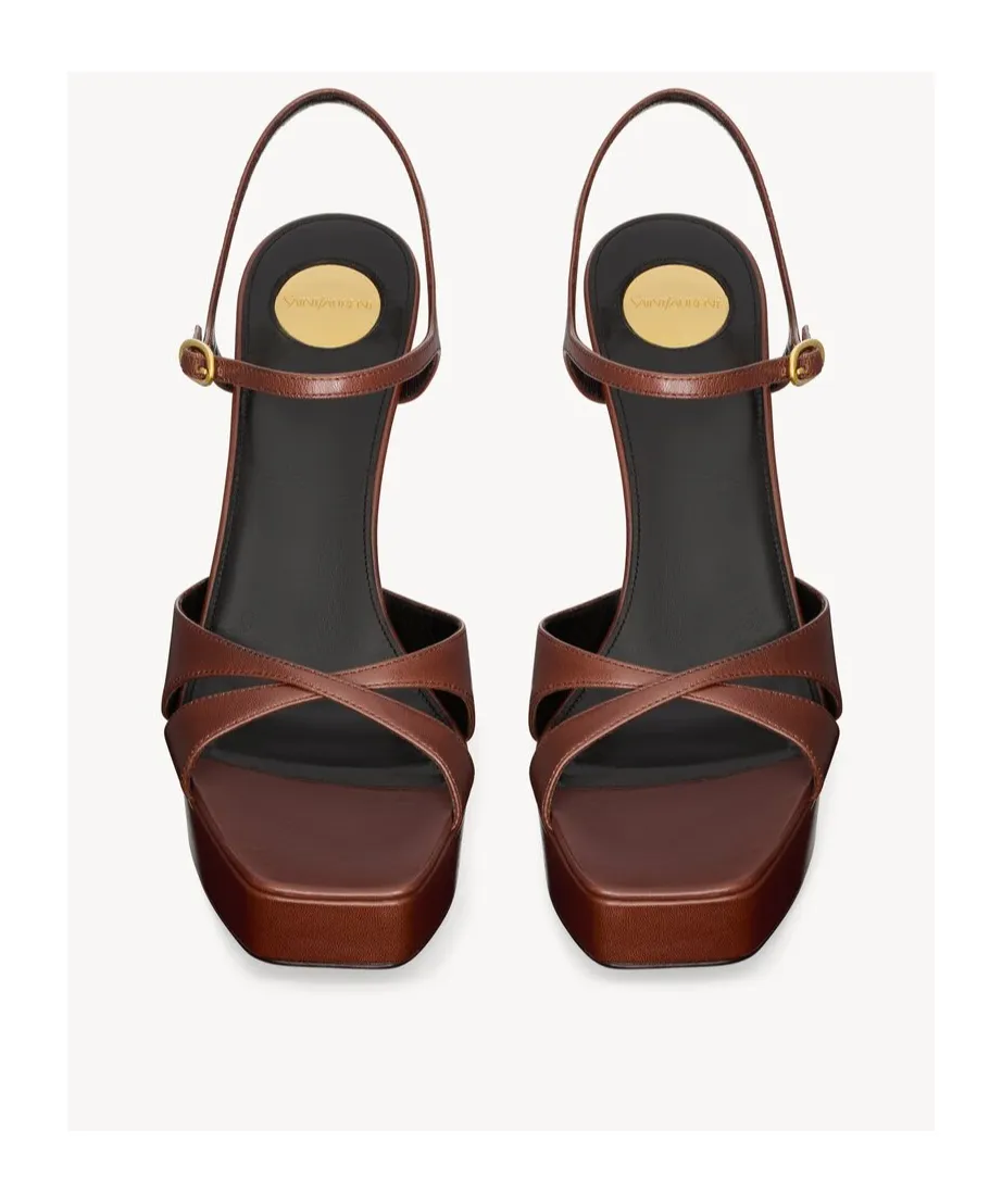 Debbie Platform Sandals In Smooth Leather