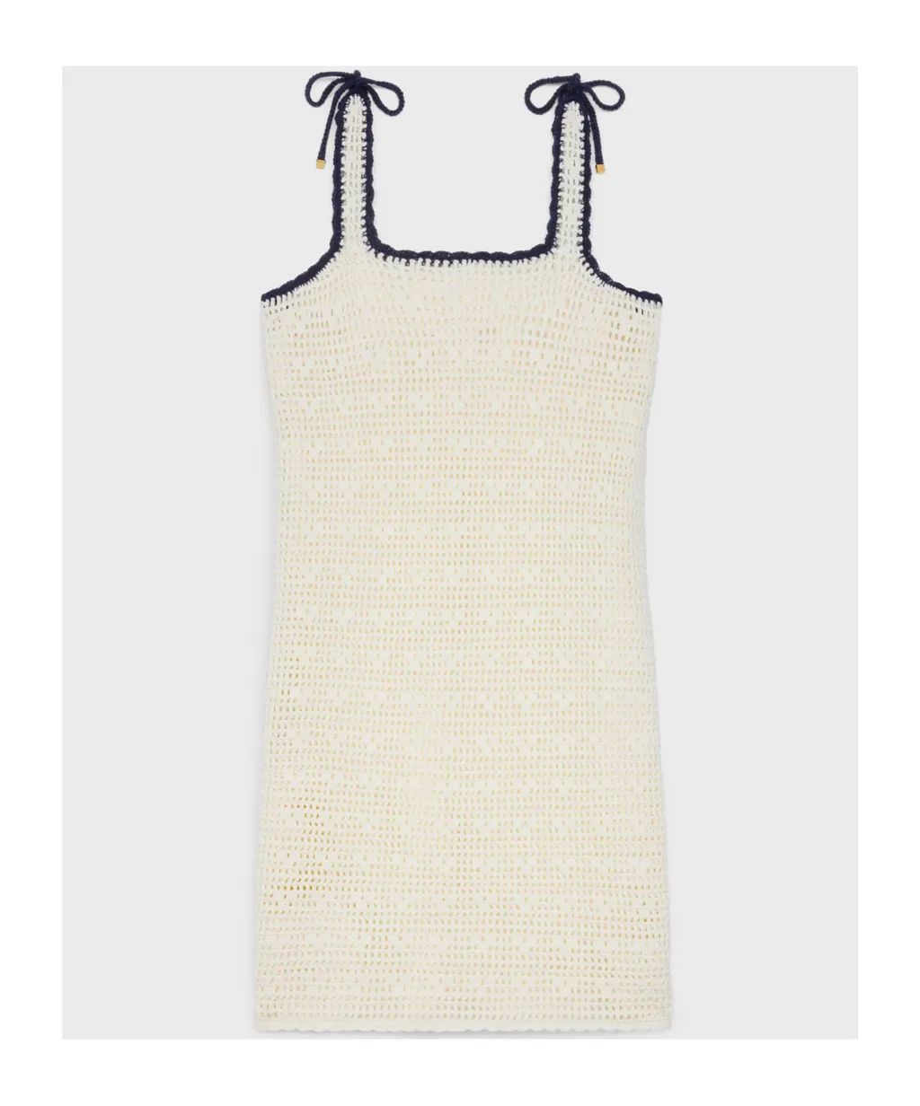 Triomphe Mini Dress In Crocheted Cotton