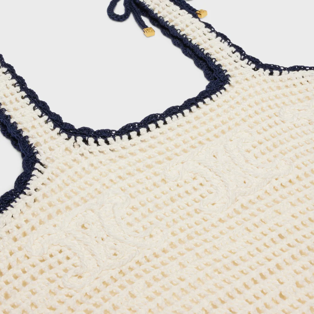 Triomphe Mini Dress In Crocheted Cotton