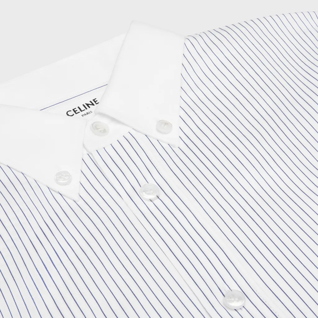 Cropped Shirt In Striped Poplin