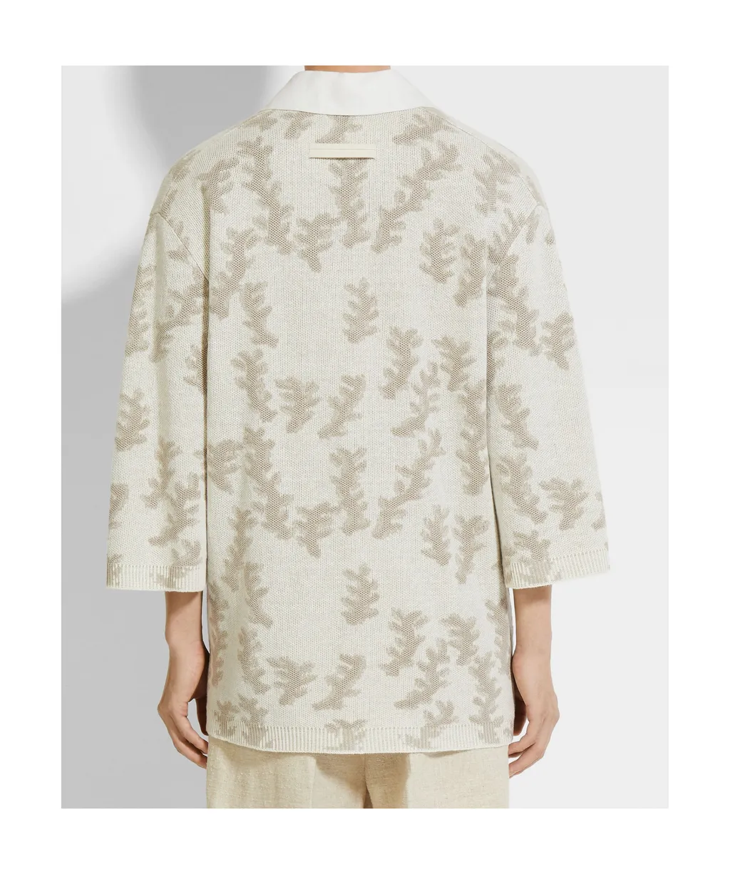 Zegna Oasi Lino Oversized Knitted Polo Shirt