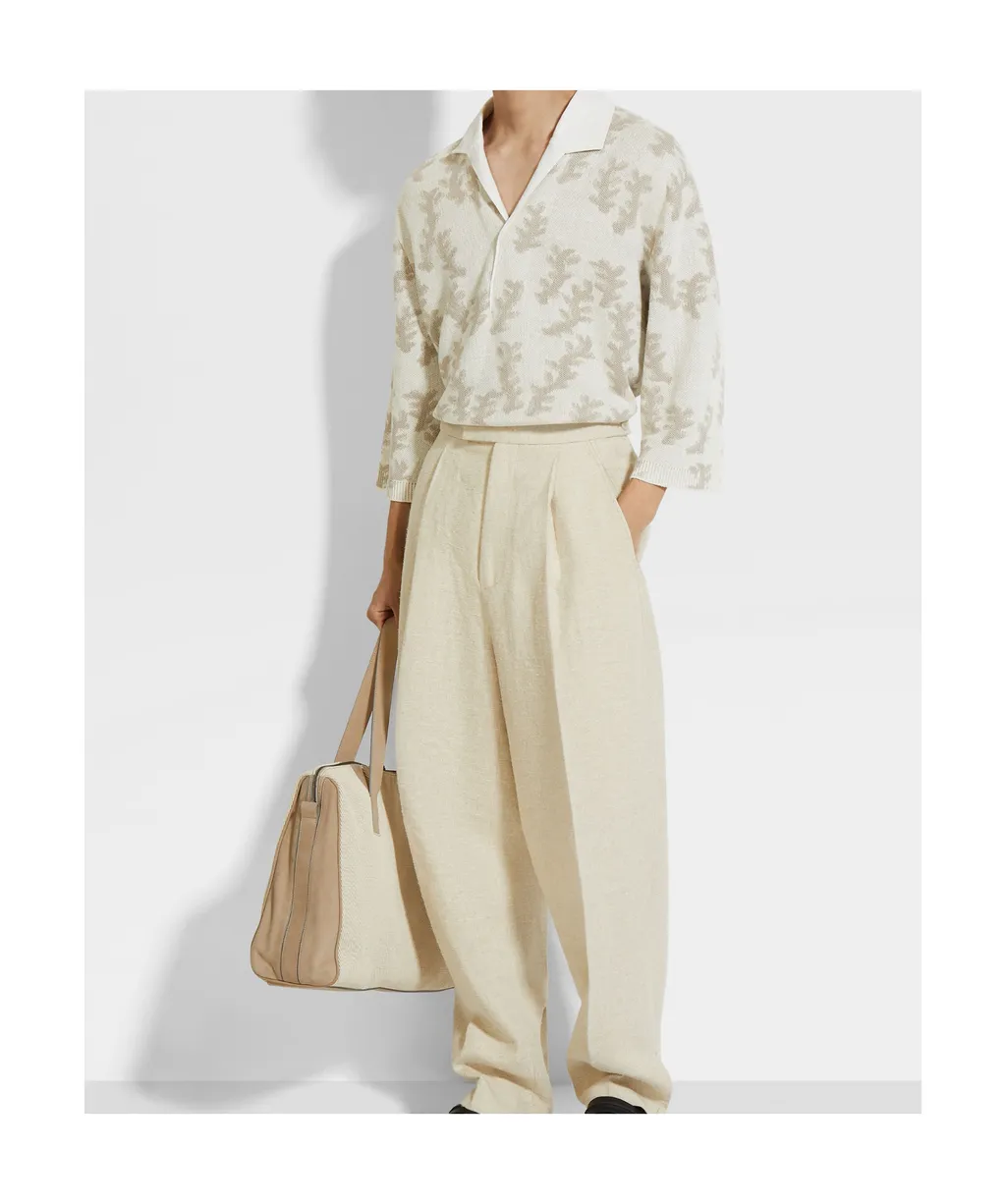 Zegna Oasi Lino Oversized Knitted Polo Shirt