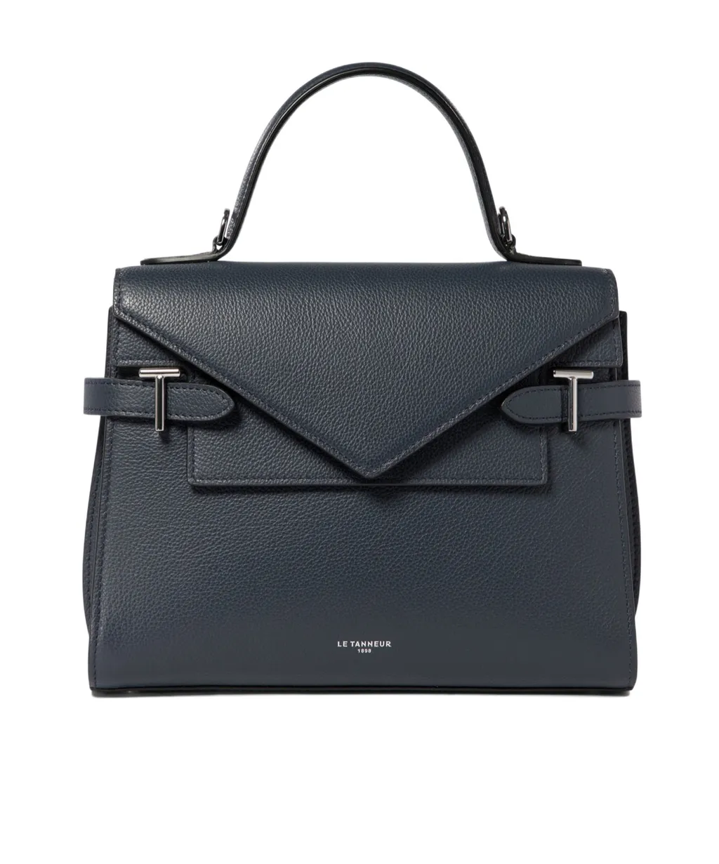 Medium Grained Leather Double Flap Tote