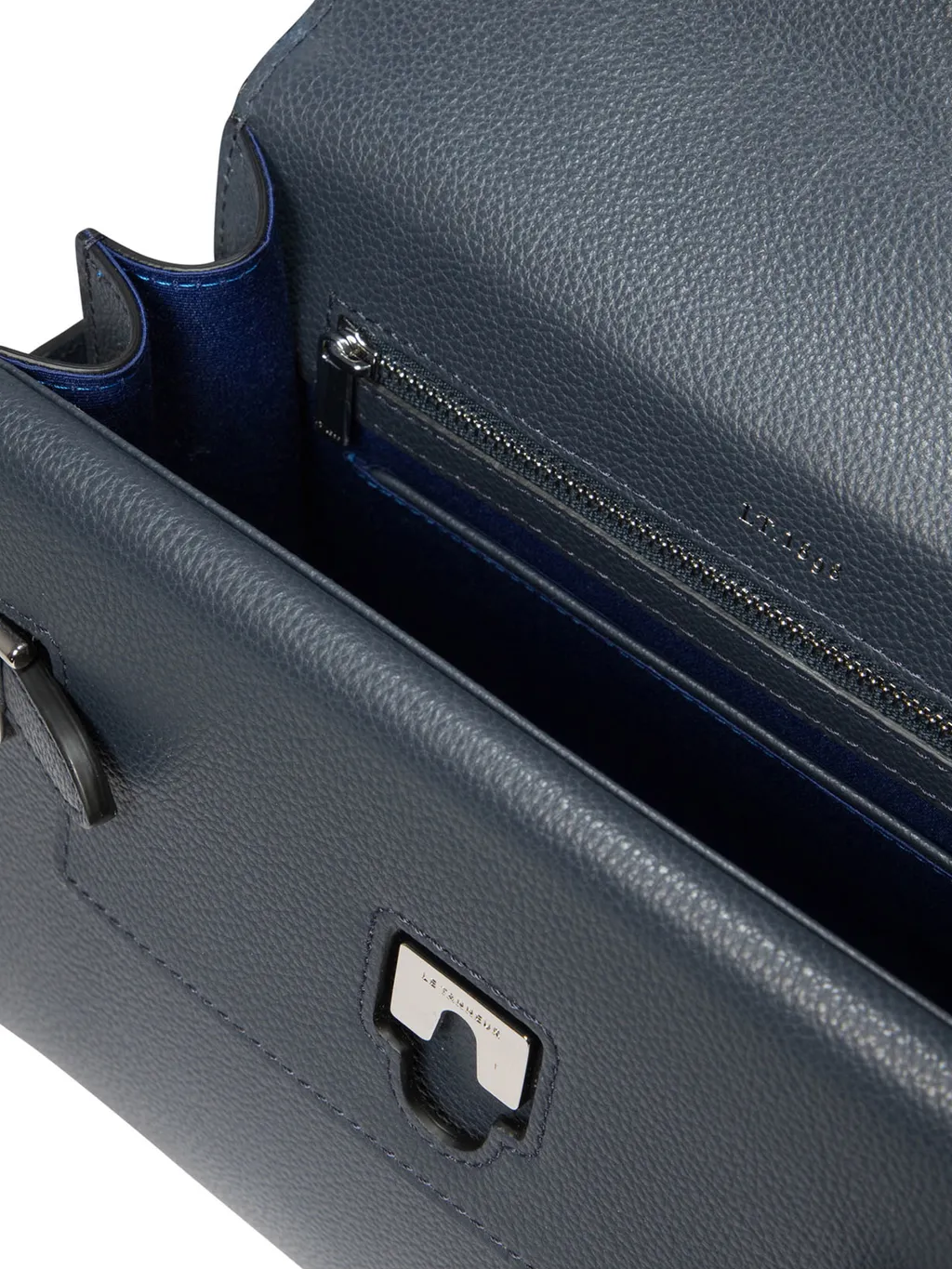 Medium Grained Leather Double Flap Tote