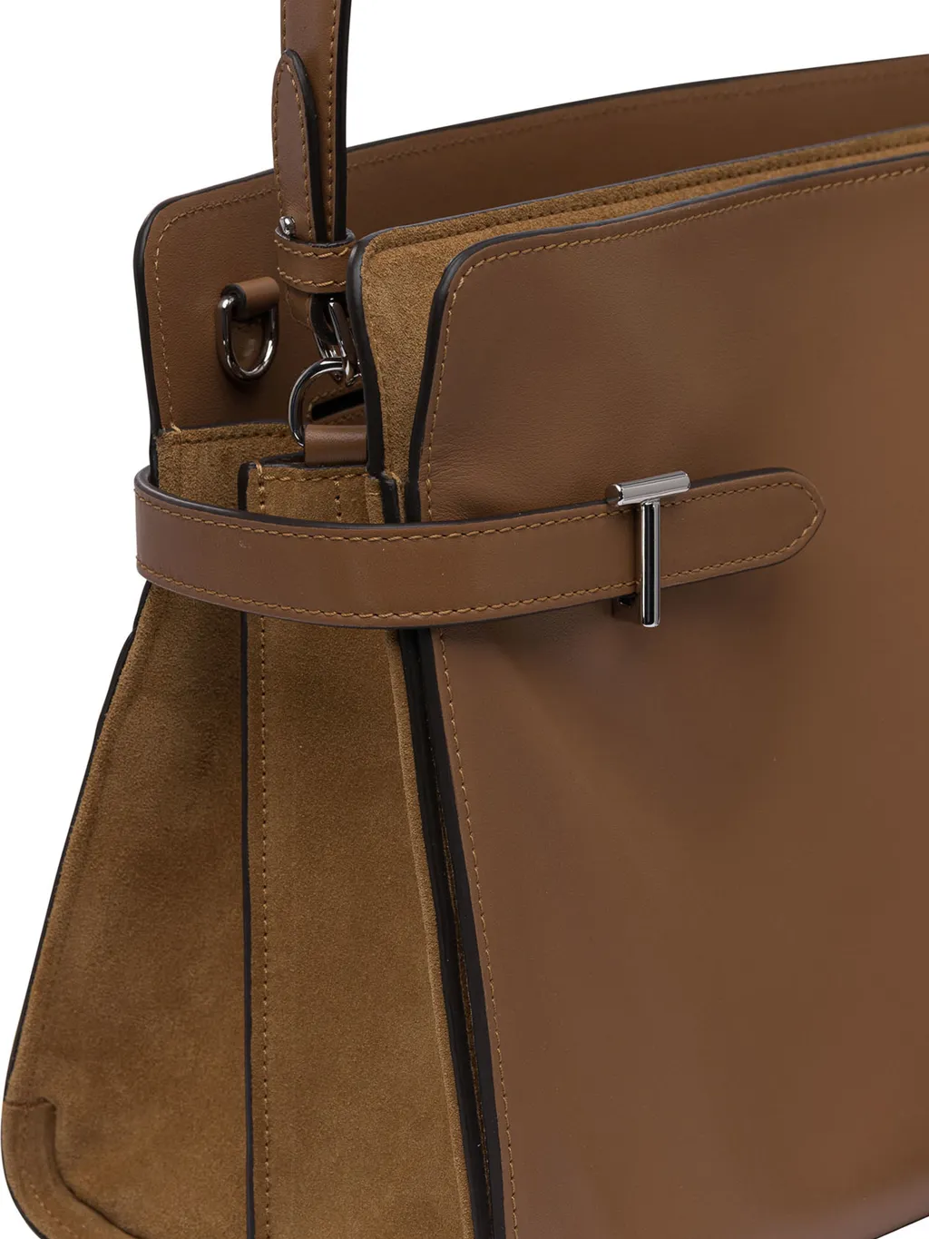 Leather Buckle Tote Bag