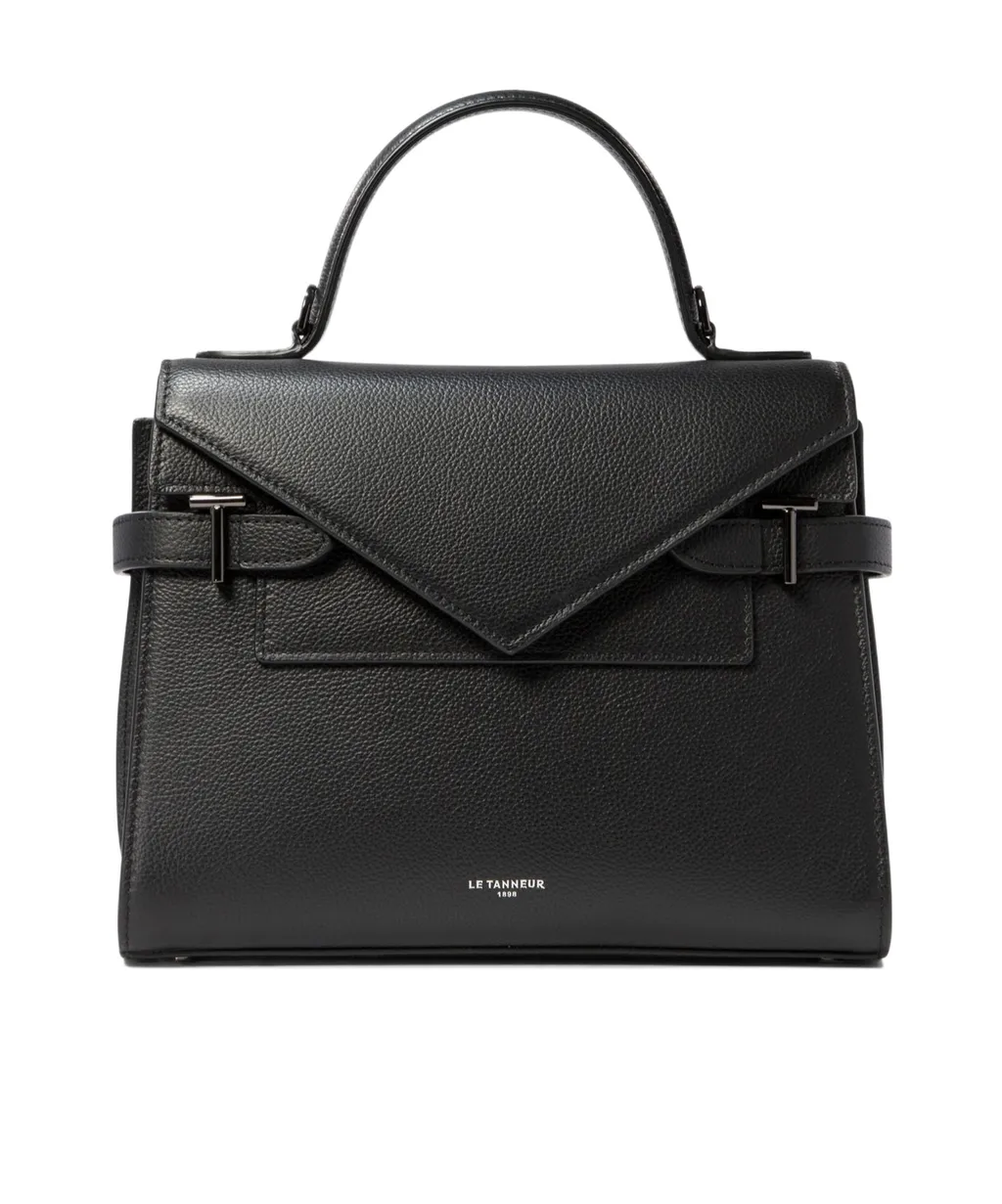 Medium Grained Leather Double Flap Tote