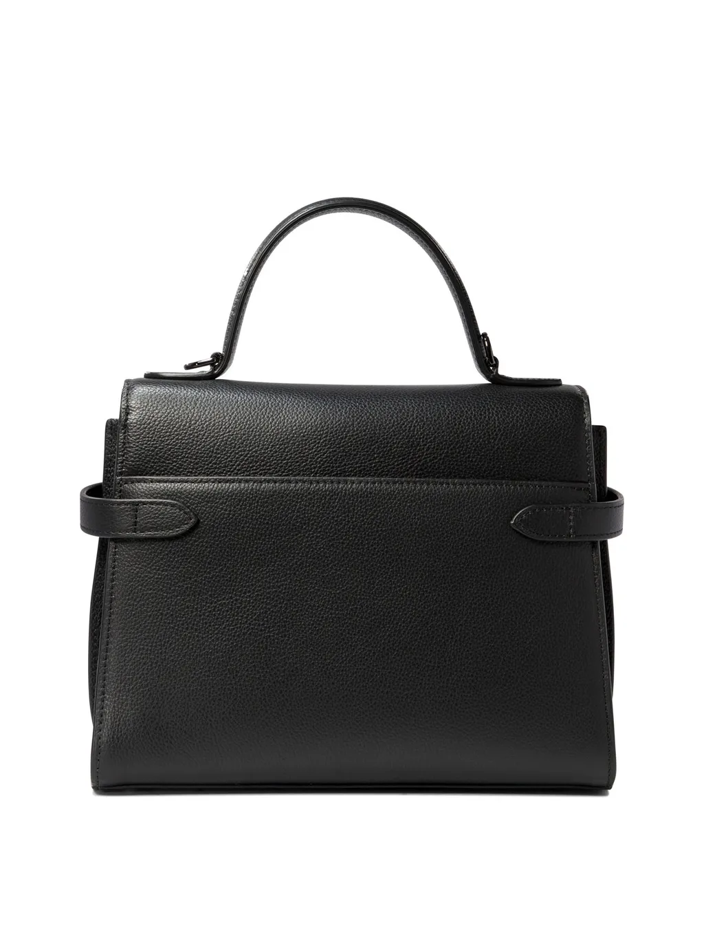 Medium Grained Leather Double Flap Tote