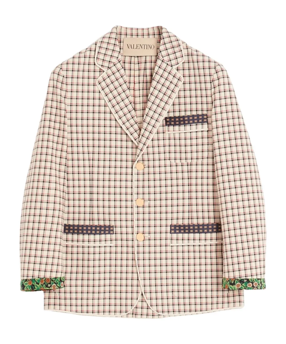 Checked Single-Breasted Blazer