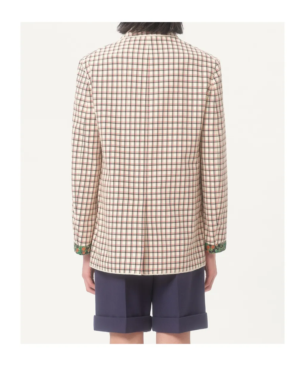 Checked Single-Breasted Blazer