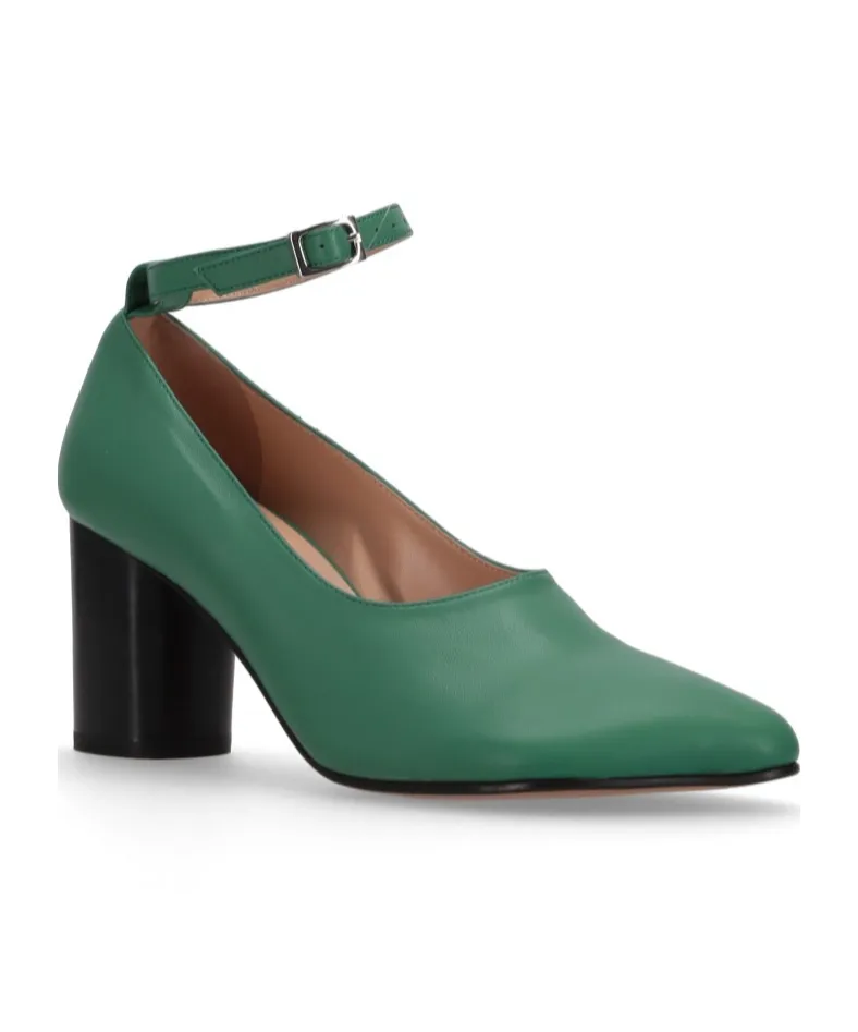 Block-Heel Ankle-Strap Pumps