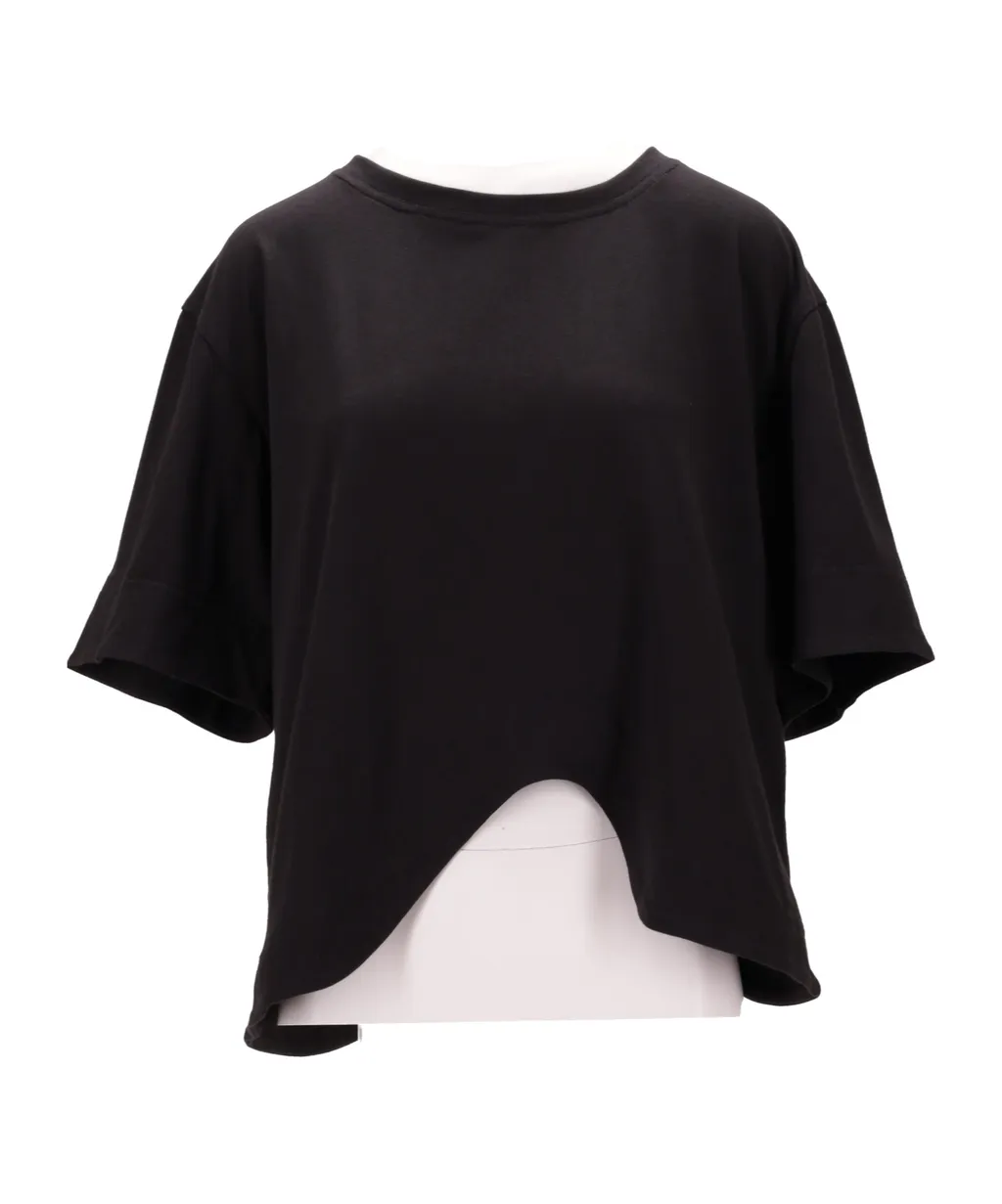 Asymmetric-Hem Short-Sleeve T-Shirt