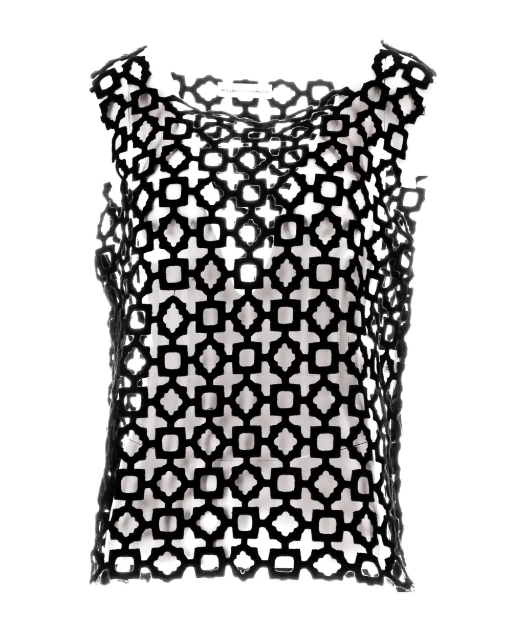 Carta Geometric-Lace Tank Top