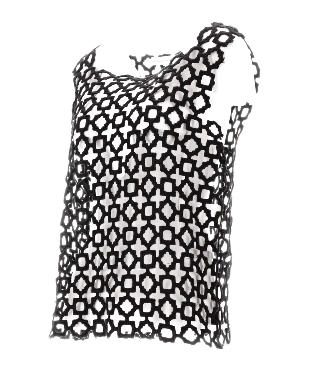 Carta Geometric-Lace Tank Top