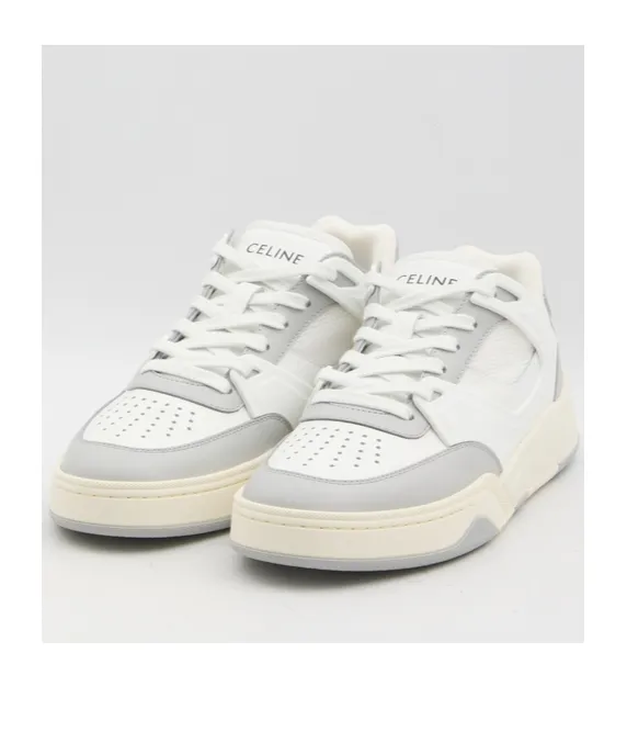 Celine Trainer Ct-09 Low Lace-Up Sneaker In Calfskin And Mesh