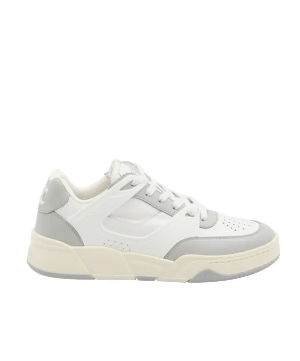 Celine Trainer Ct-09 Low Lace-Up Sneaker In Calfskin And Mesh