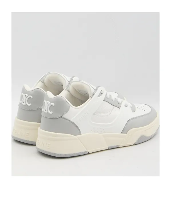 Celine Trainer Ct-09 Low Lace-Up Sneaker In Calfskin And Mesh