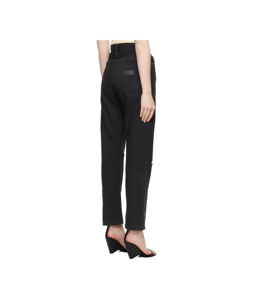 Mm6 Maison Margiela Distressed Straight Jeans