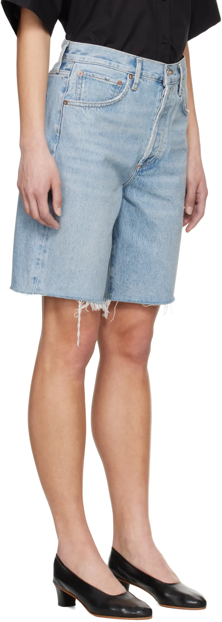 Agolde 90's Frayed Edge Denim Shorts