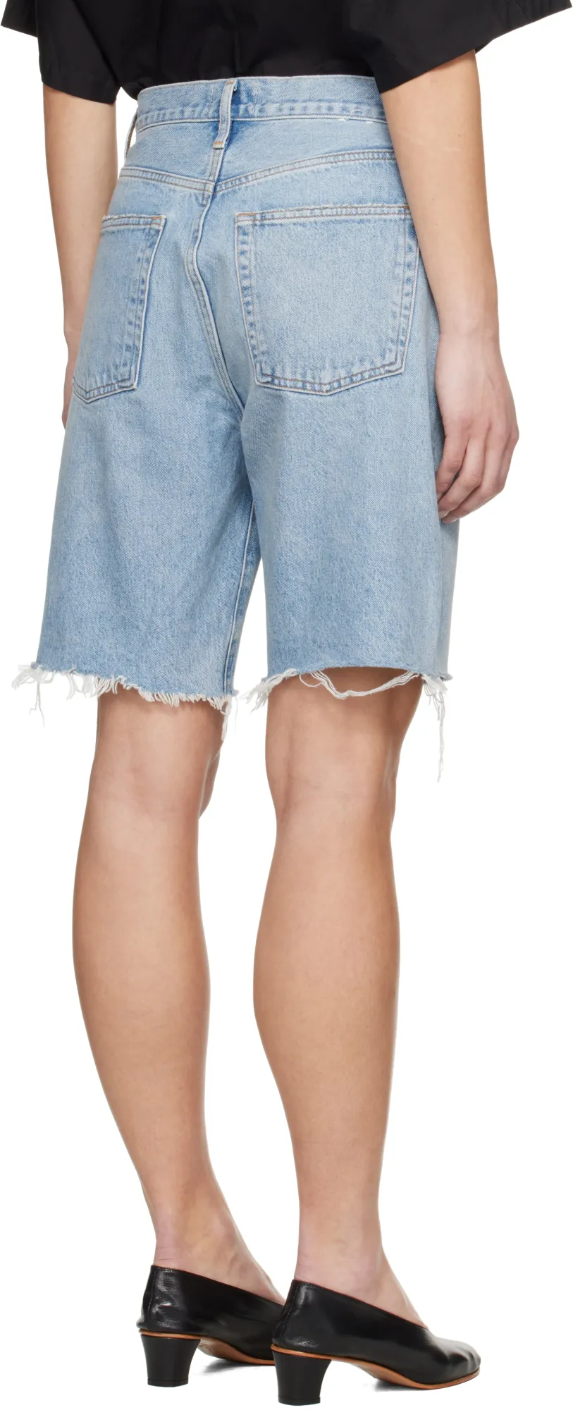 Agolde 90's Frayed Edge Denim Shorts