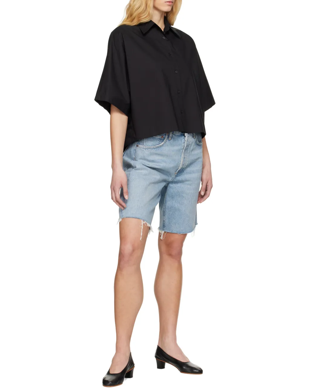 Agolde 90's Frayed Edge Denim Shorts