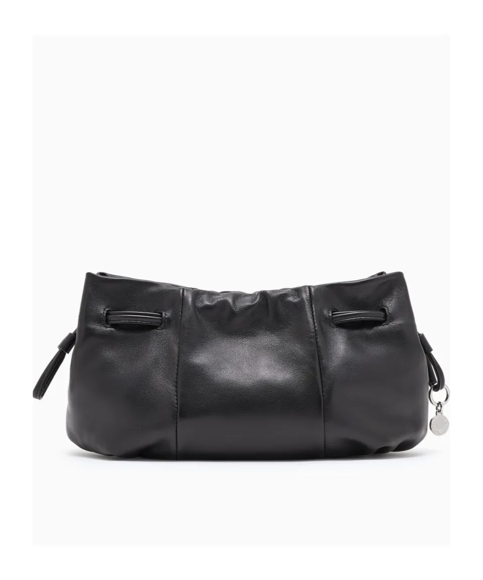 Emporio Armani Logo Stamp Drawstring Shoulder Bag