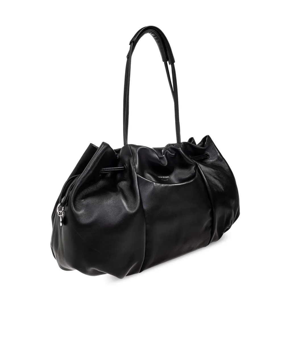 Emporio Armani Logo Stamp Drawstring Shoulder Bag