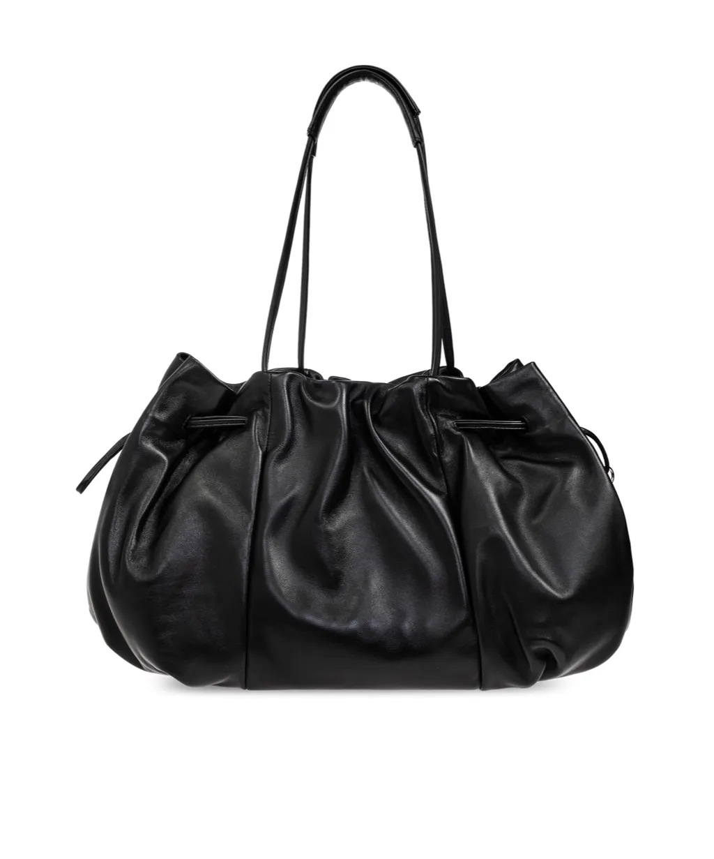 Emporio Armani Logo Stamp Drawstring Shoulder Bag