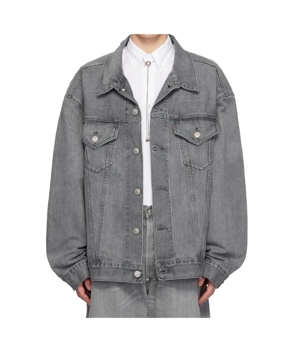 Lapel Long Sleeve Denim Jacket