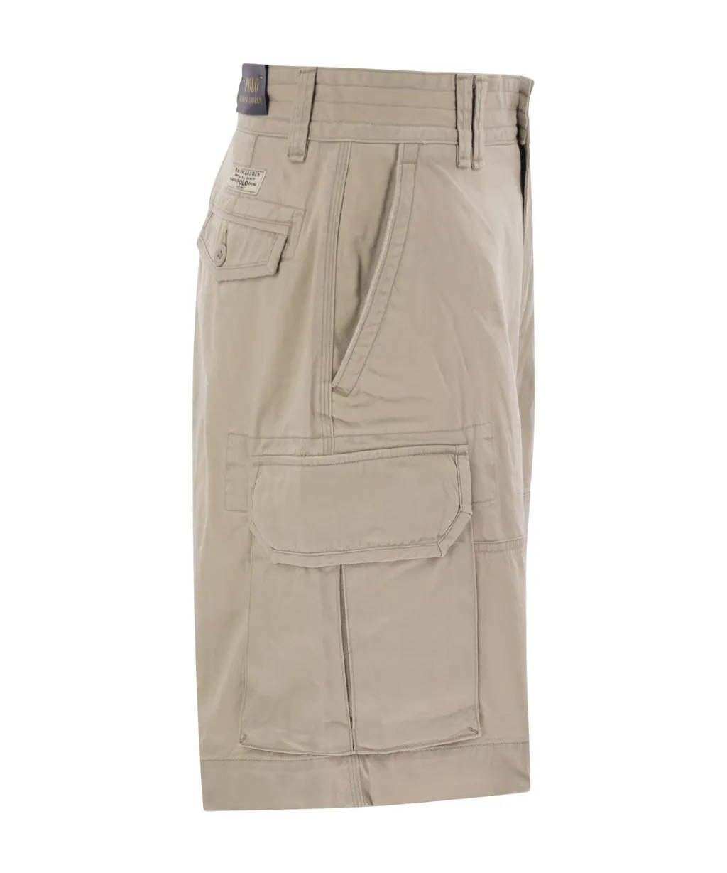 Logo-Patch Cotton Cargo Shorts
