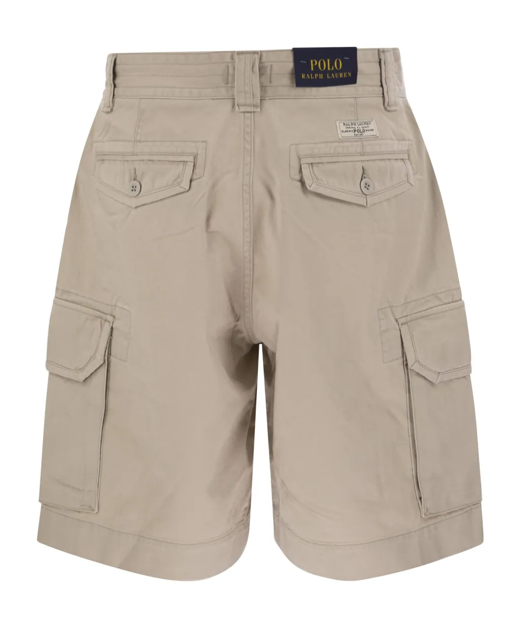 Logo-Patch Cotton Cargo Shorts