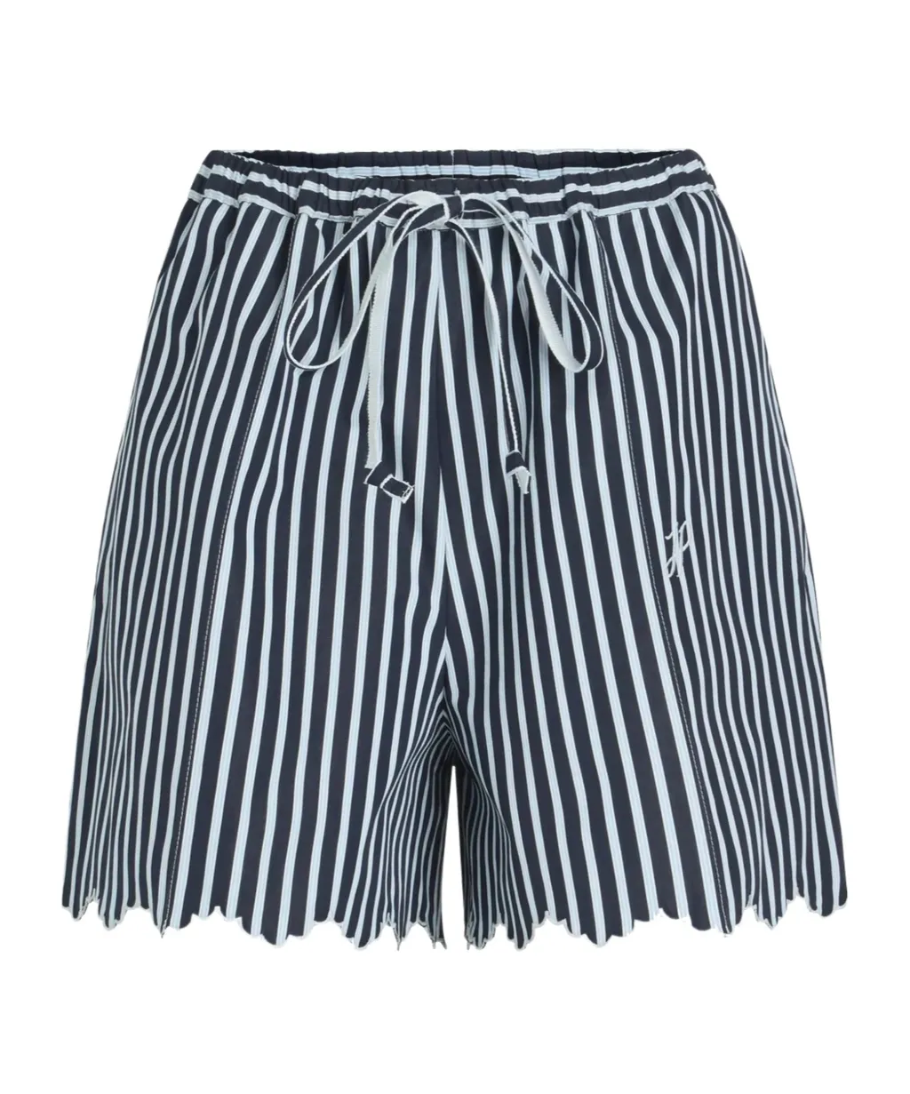 Patou Striped Logo Embroidered Drawstring Bermuda
