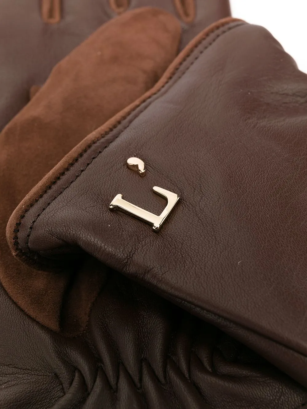 Logo Plaque Leather Gloves
