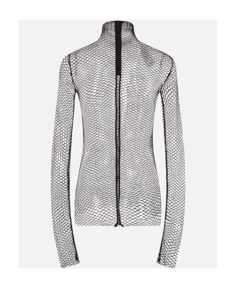 Rev Mock Neck Mesh Top
