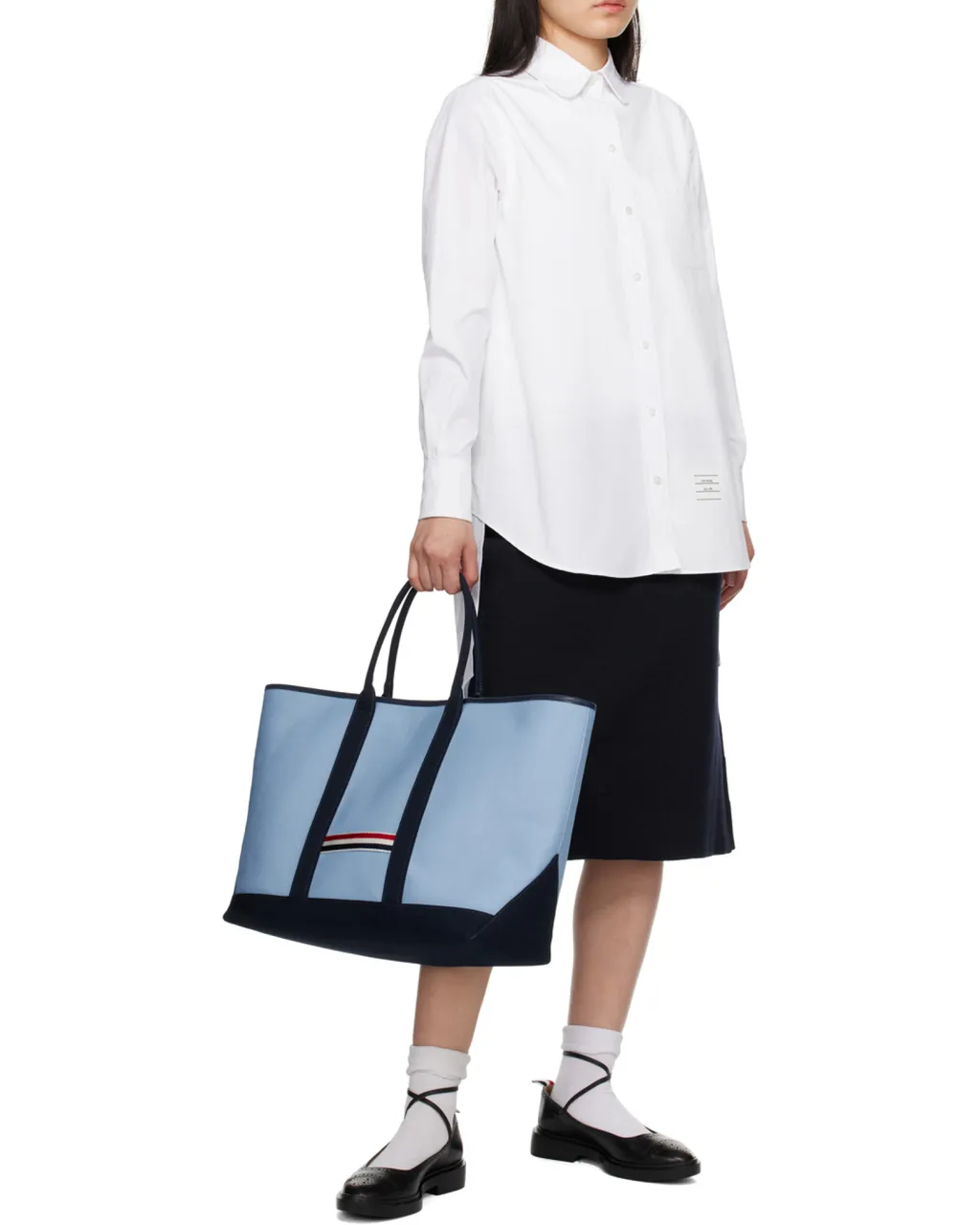 Thom Browne Asymmetric Hem Buttoned Shirt
