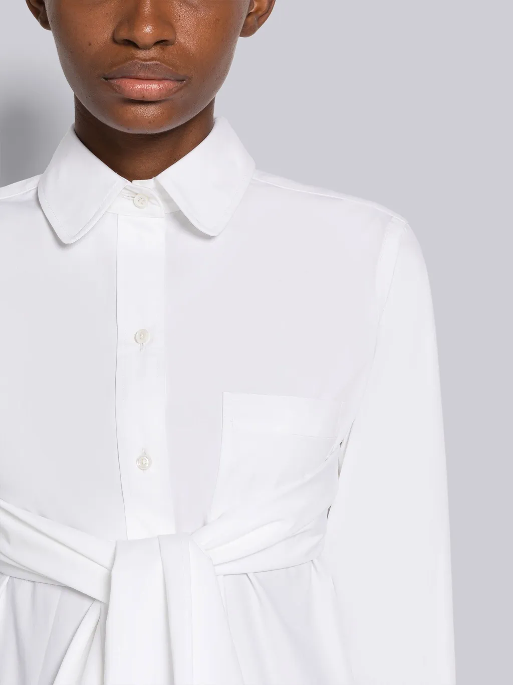 Thom Browne Asymmetric Hem Buttoned Shirt