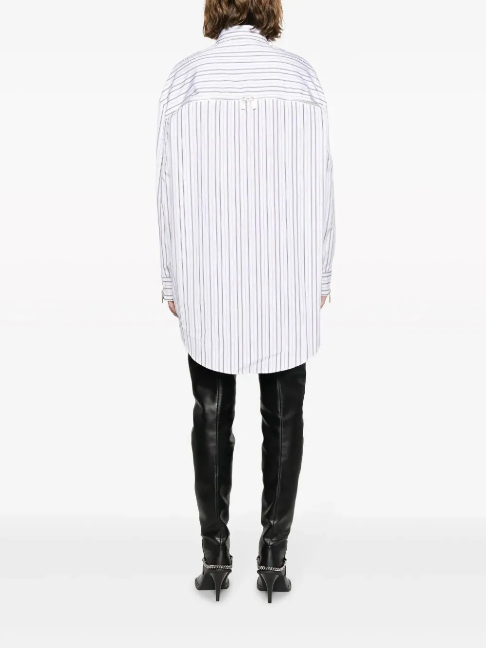 Off-White Pinstriped Long-Sleeved Poplin Shirt