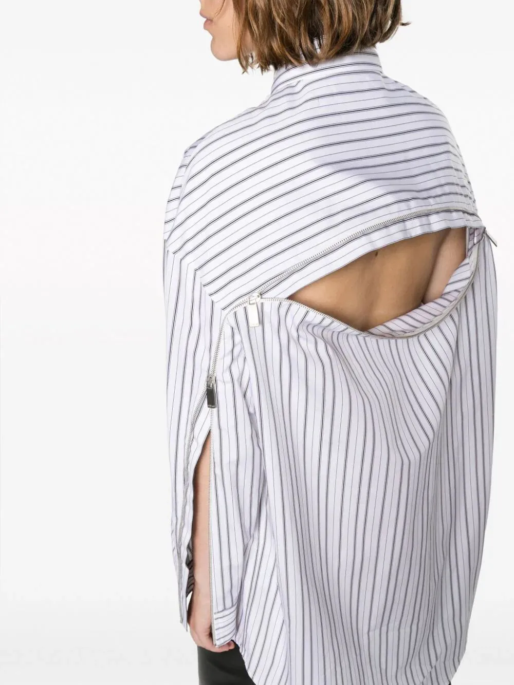Off-White Pinstriped Long-Sleeved Poplin Shirt
