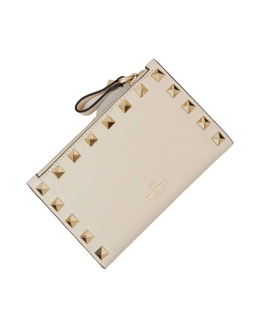 Rockstud-Embellished Compact Wallet