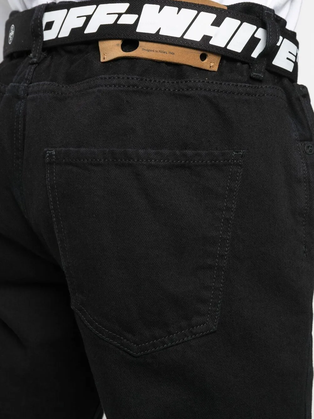 Off-White Belted Straight-Leg Jeans